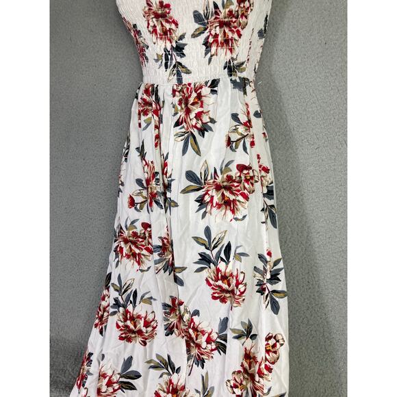 New Look Women's M White Floral Long Dress Sleeveless Summer Casual - Picture 6 of 10